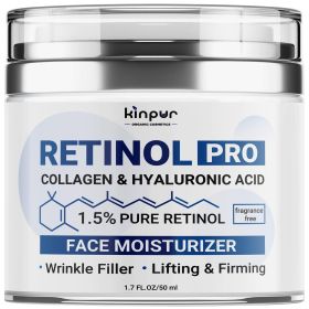 Retinol Pro Collagen Face Cream with Hyaluronic Acid Hydrating and Firming Cream for All Skin Types Day and Night Anti Aging Face Moisturizer for