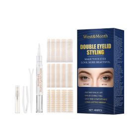 West&Month Double Eyelid Tape - Invisible, No-Glue, Natural Mesh Adhesive, Activates With Water, Beautiful Eyes, Olive Shaped Lace (Option: 1PCS)