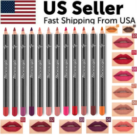 12Pcs Women Waterproof Lipstick Long Lasting Matte Lip Liner Pencil Lip Pen Set (Option: 12colors)