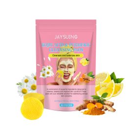 Jaysuing Kojic Acid Turmeric Balancing Water & Oil Cleansing Pad Gently Cleanses The Skin, Exfoliates The Skin, Gently Purifies And Soothes The S (Option: 1PCS)