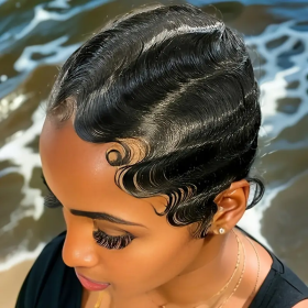 Short 6-inch Non-toxic Wig For Human Hair, Short Wig For Remy Hair, Fairy Wig, Woman Wig. (Option: Black-6inch)